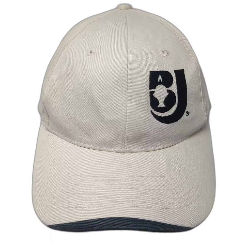 Falcon Headwear Baseball Cap Beige Black Strapback Hat OS BJs Restaurant Logo